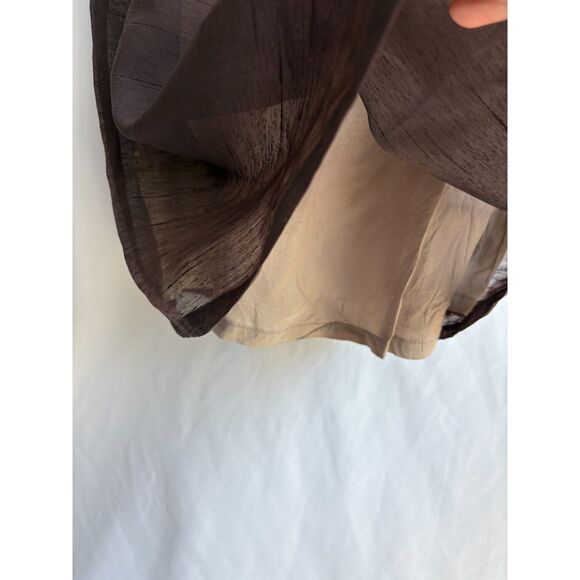 Vintage Key Wear Brown Mini Dress Size L Retro Bow Detail Earthy Feminine - Picture 7 of 11